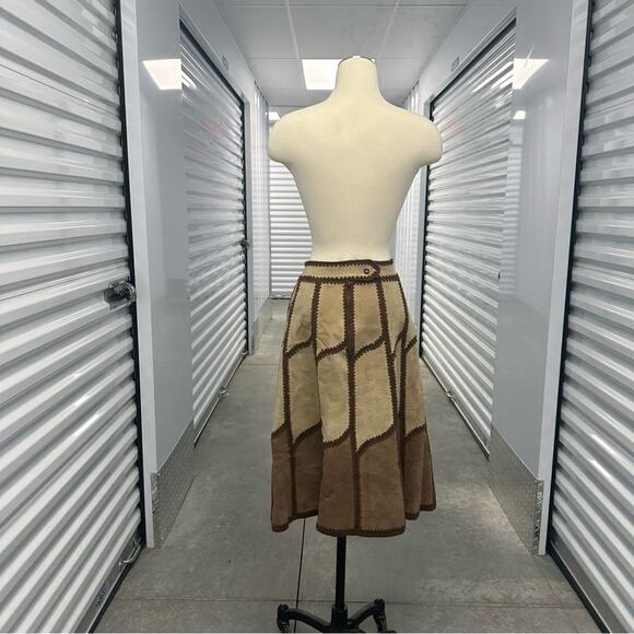 Vintage 70s young east brown suede a line skirt 13/14 - Picture 9 of 16